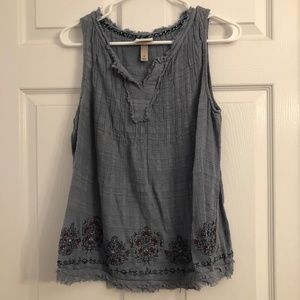 Light blue boho tank top